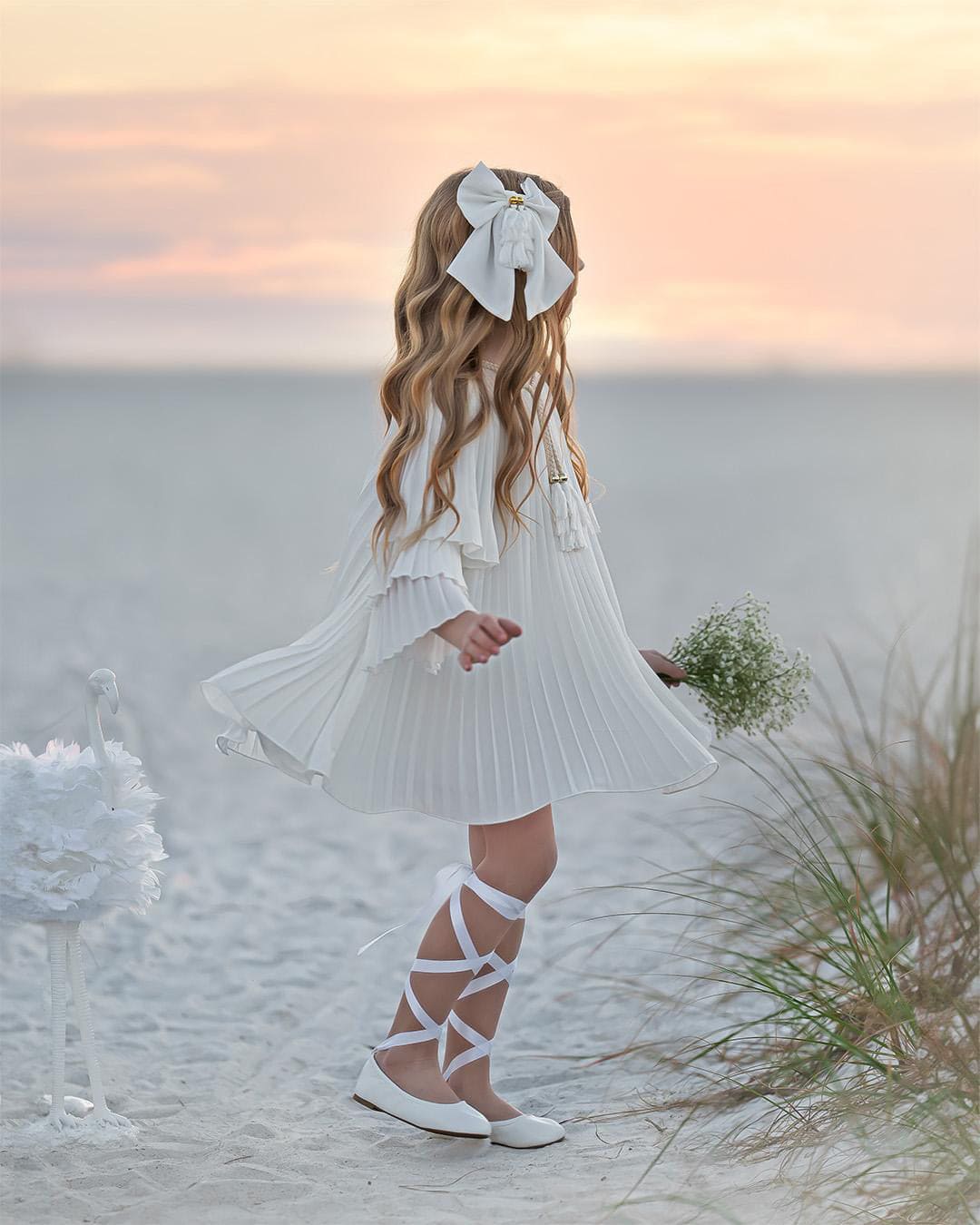 Girl | Sienna Pleated Dress | White