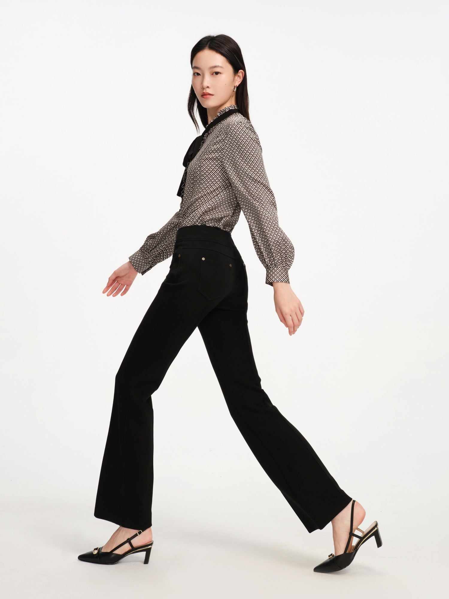 High Waist Flared legs Pants | Black