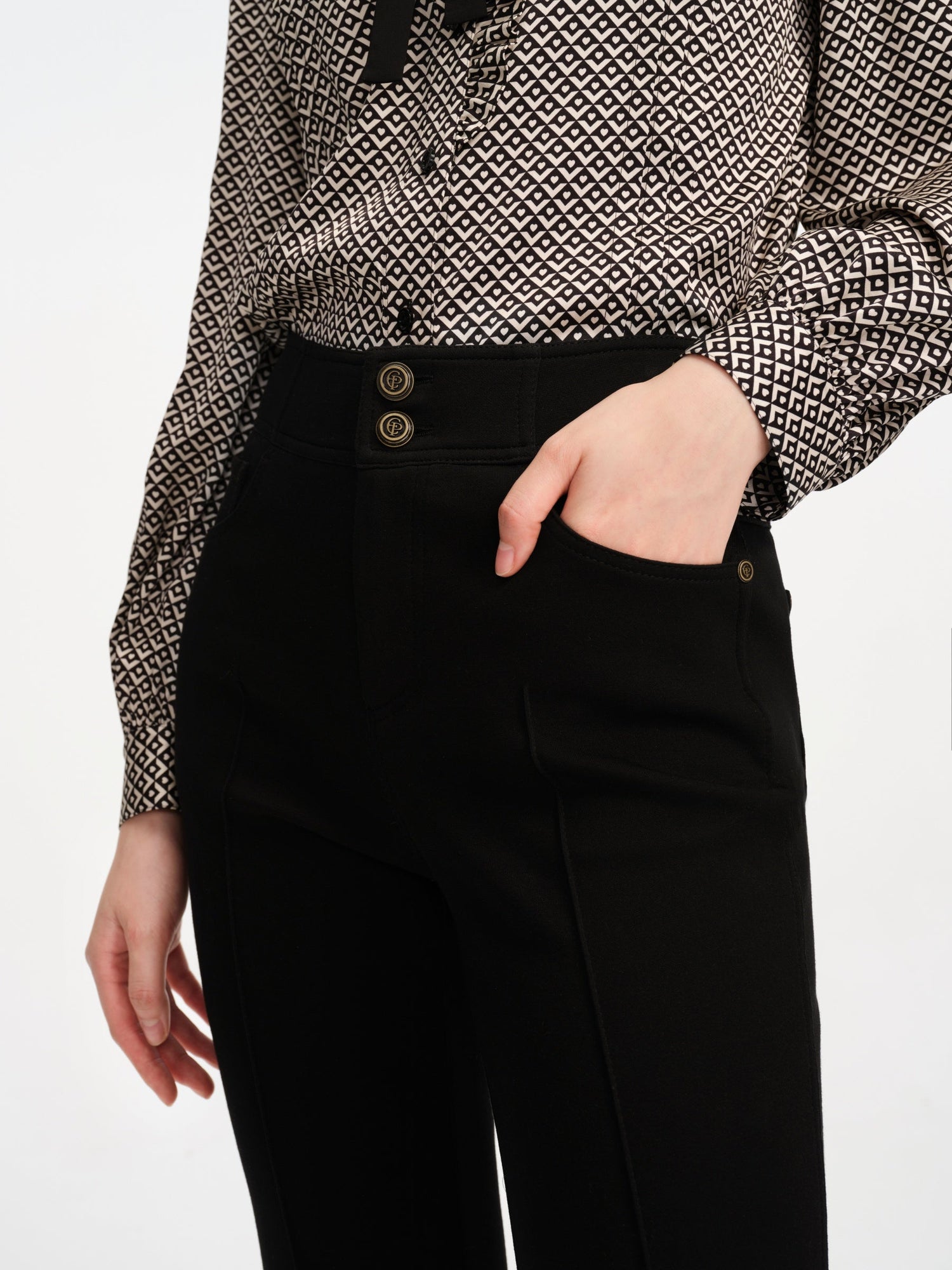 High Waist Flared legs Pants | Black