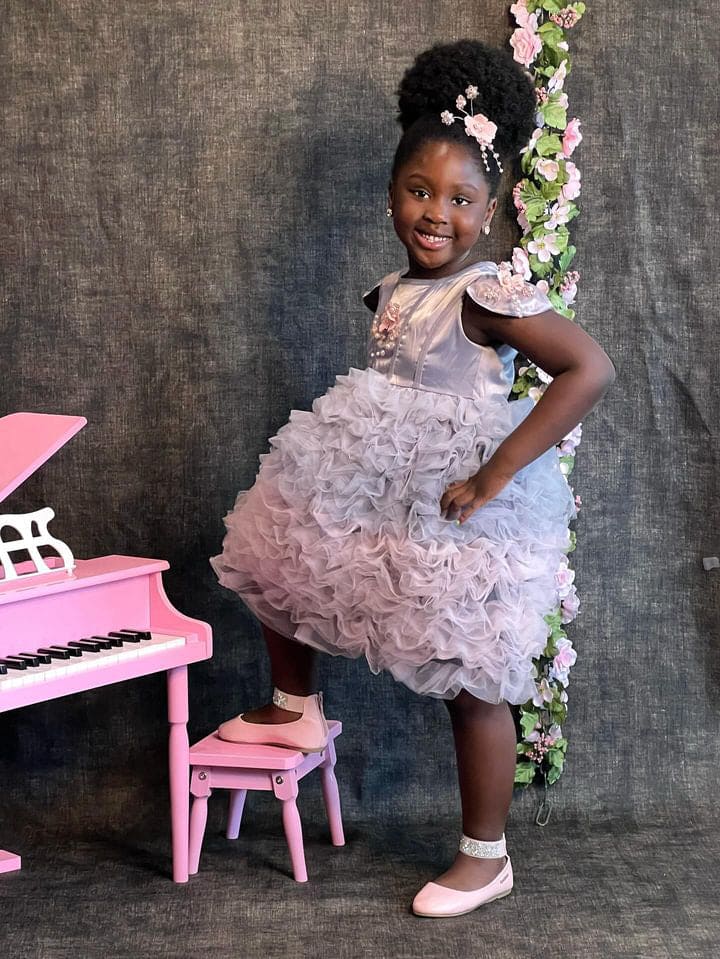 Girl | Mia Grey and Ombré Cupcake Tulle Dress | Gray x Pink