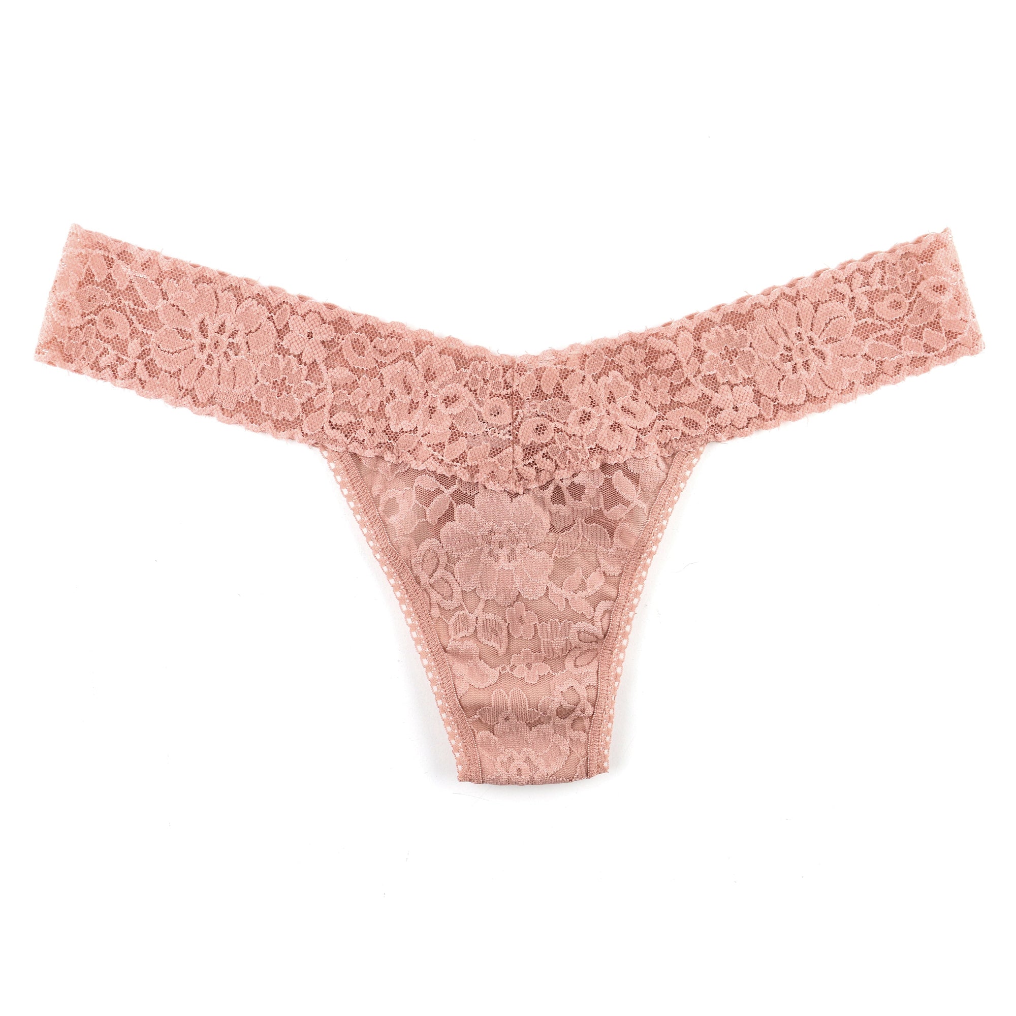 Daily Lace Low Rise Thong | Desert Rose