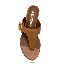 Cloude Sandal Heel | Tan Faux Nappa