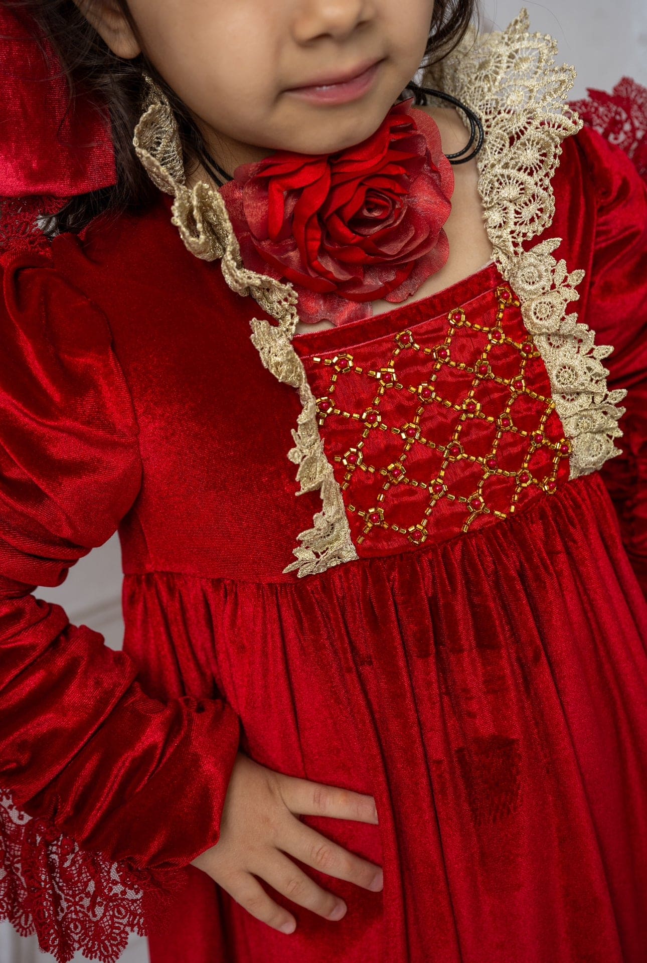 Girl | Victoria Velvet Dress | Red