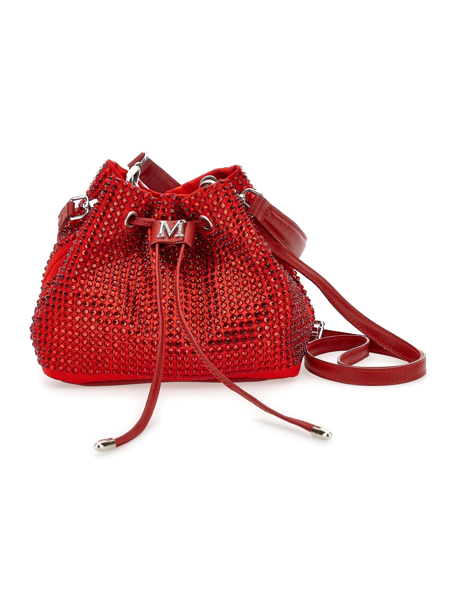 Girls | Rhinestone Bucket Coated Fabric | Red