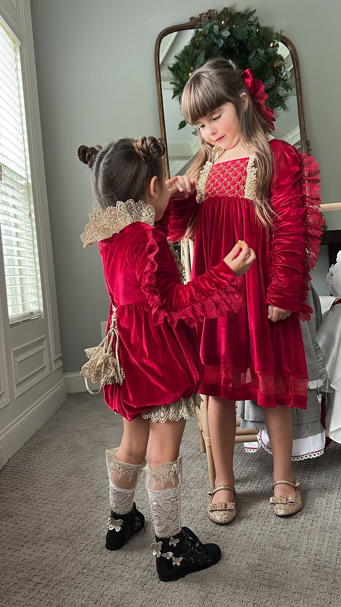 Girl | Victoria Velvet Dress | Red