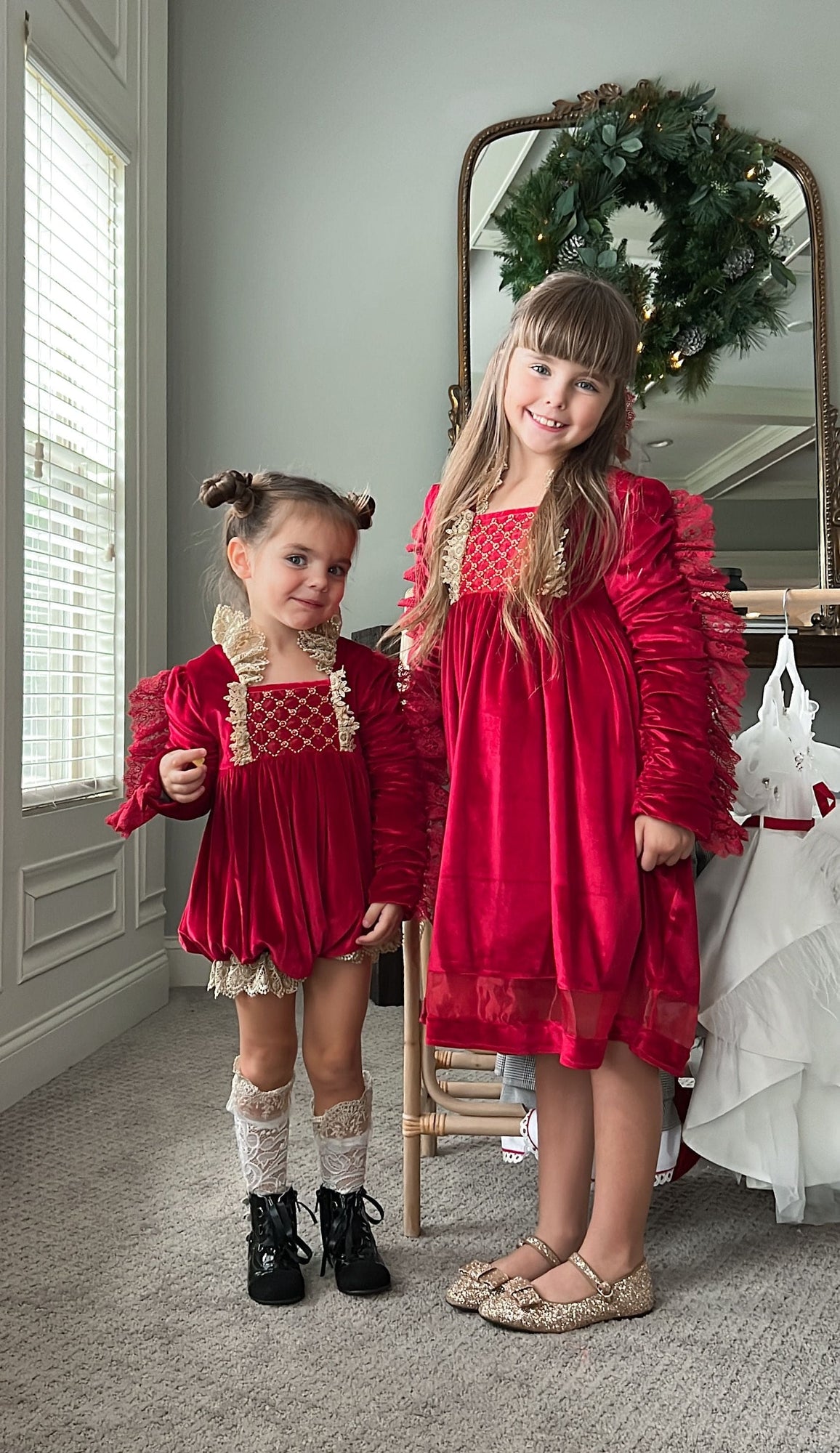 Girl | Victoria Velvet Dress | Red