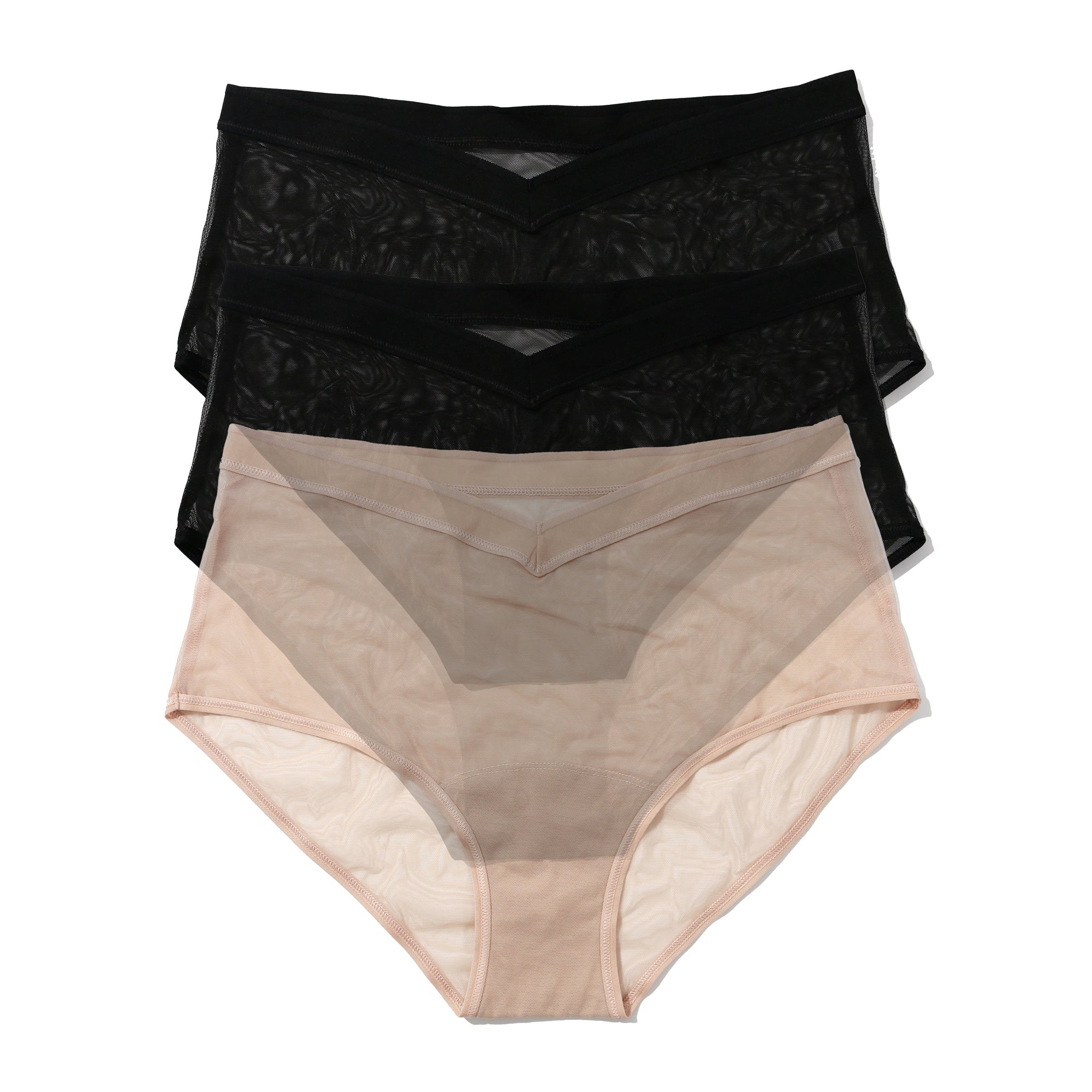 3-Pack Mesh Boyshort | Black/Black/Chai