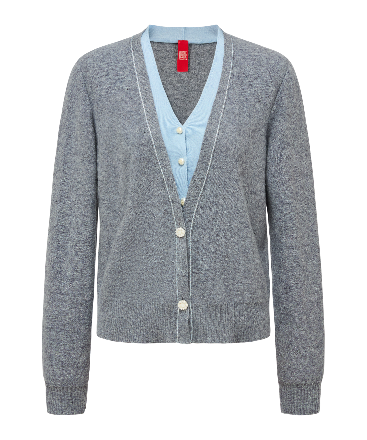 Faux Two-Piece Pullover | Grey