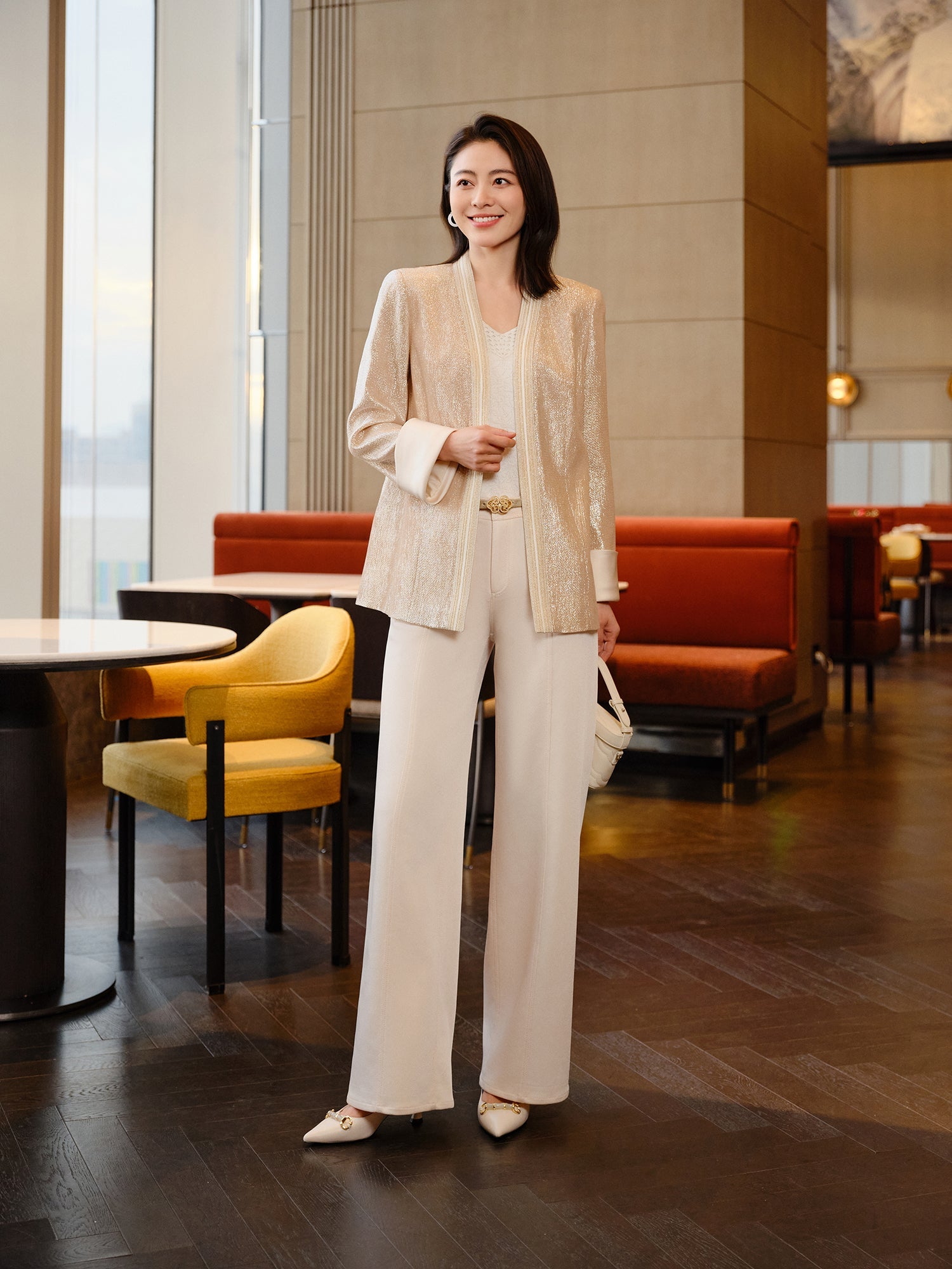 Triacetate Straight-leg Pants | White