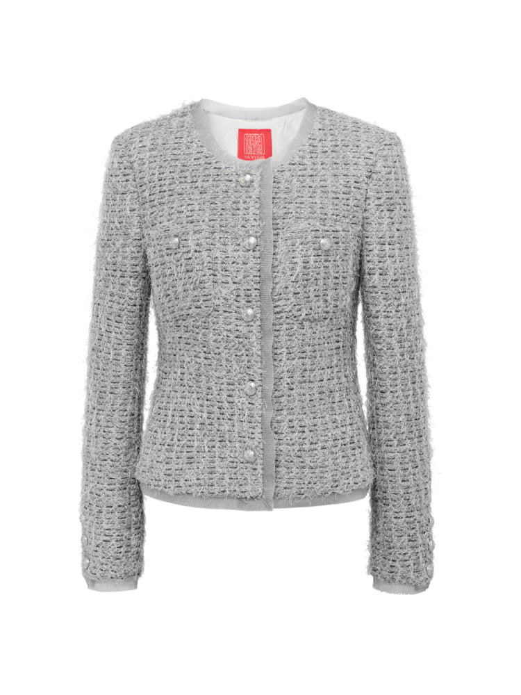 Parisian-style Boucle Jacket | Grey