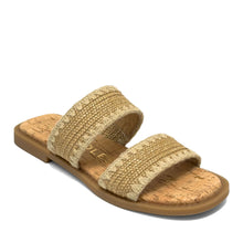 Centro Sandal Flat | Natural Raffia Elastic