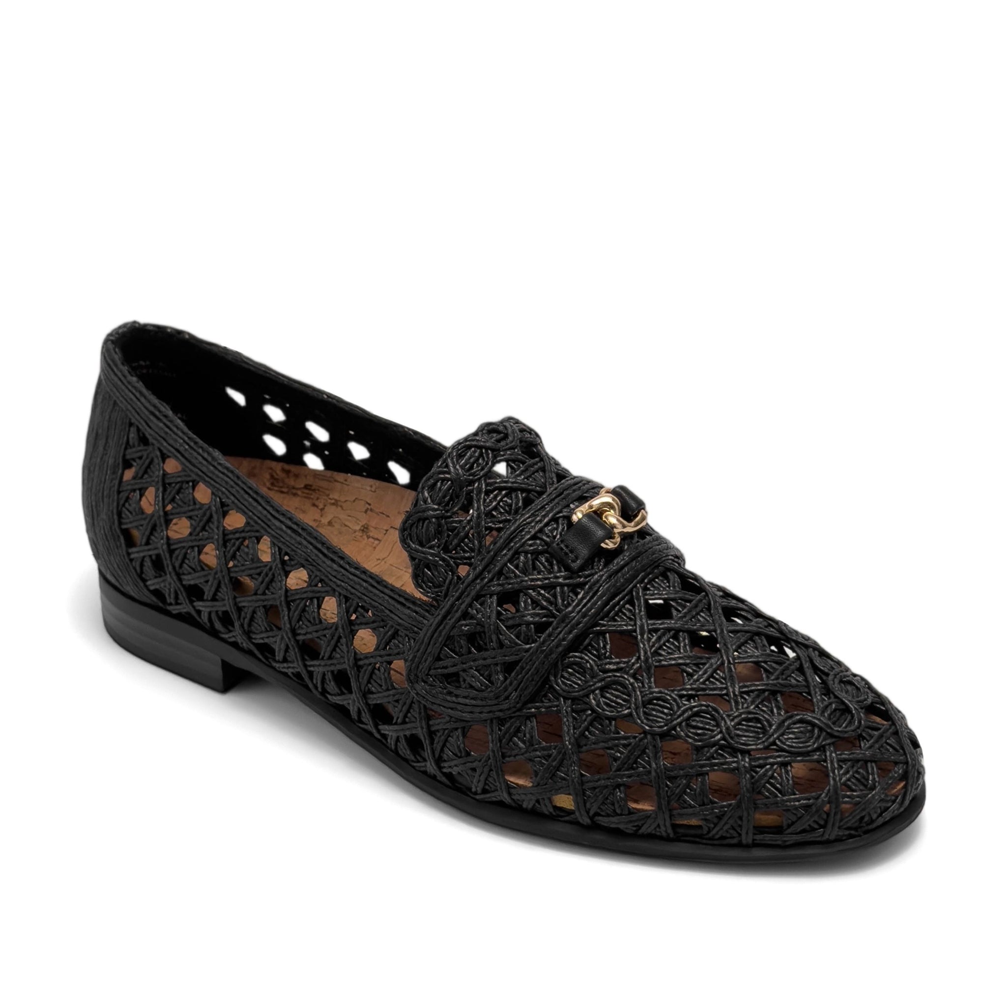 Worthed Dress Flat | Black  Faux Raffia
