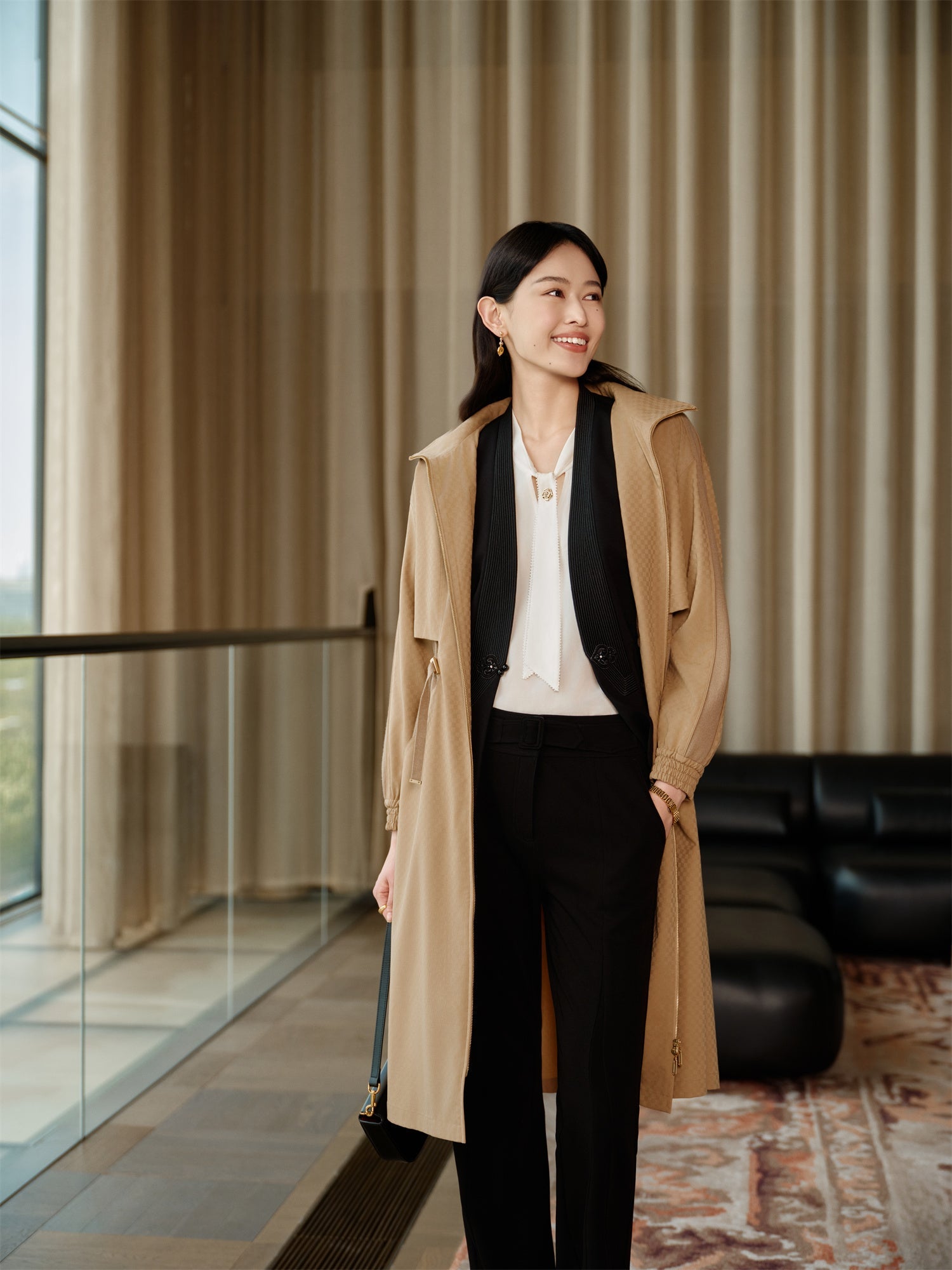 Wool Trench Dress | Khaki