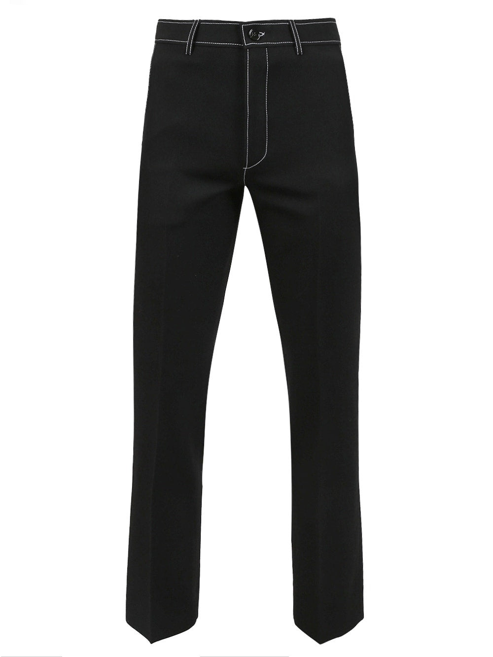 Men | BURBERRY | Grain De Poudre Wool Tailored Trousers | Black