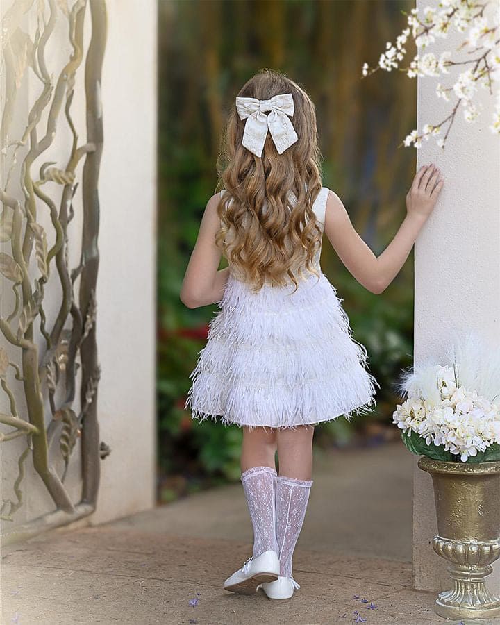 Girl | Eliza Feather Dress | Ivory