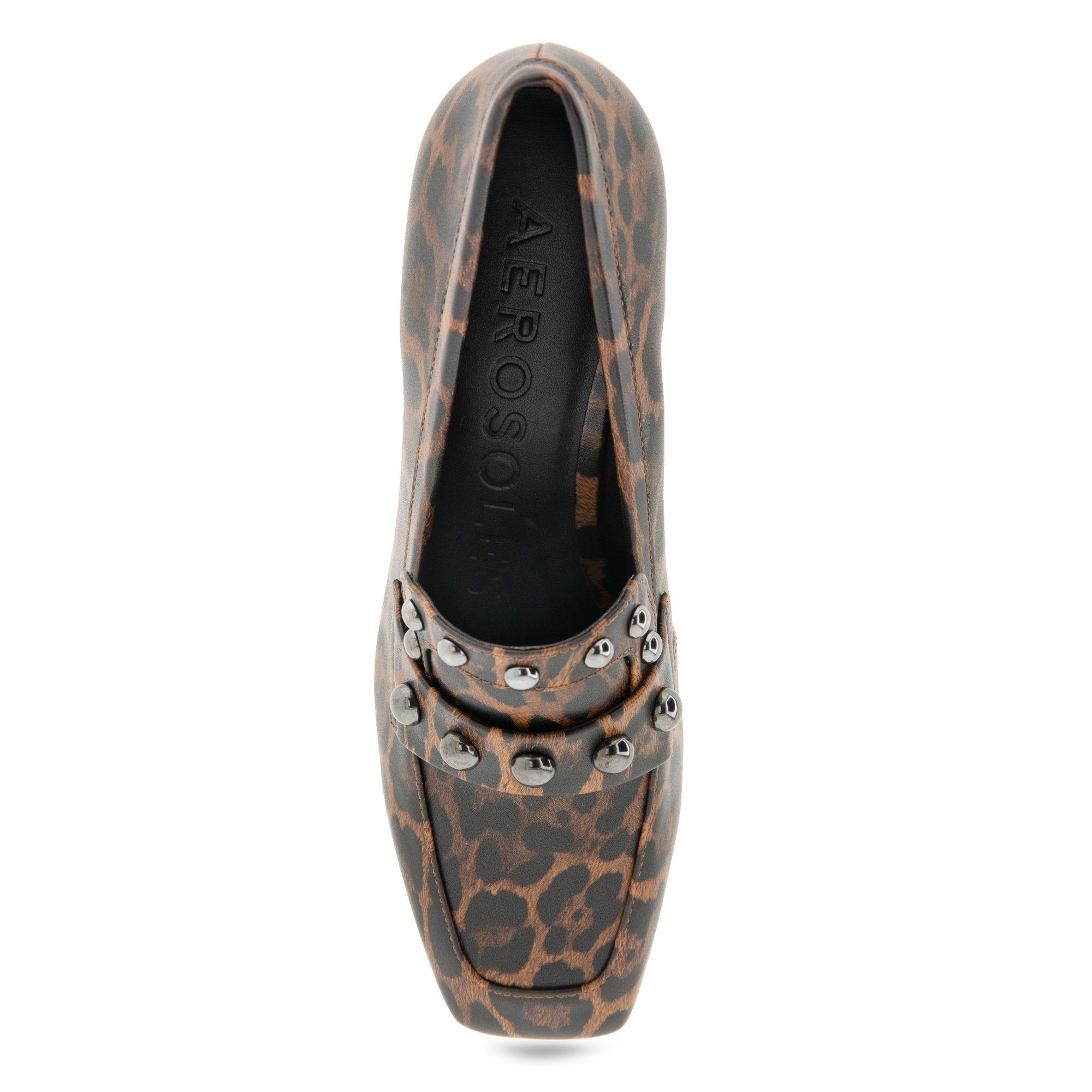 Izell Tailored Loafer | Tobacco Multi Glos Faux Leo Print  W/Studs