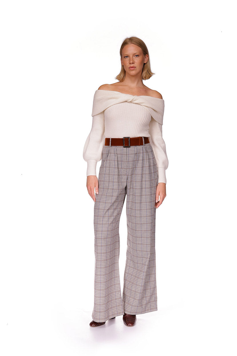 Soho Pants | Hannon Plaid Turtledove