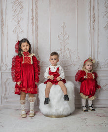 Girl | Victoria Velvet Dress | Red