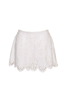 Trish Shorts | White Embroidered Eyelet