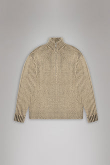 RAINS Sapa Half Zip Knit Beige/Black Long Sleeve