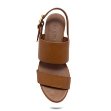 Camera Sandal Platform | Tan Faux Burnished Calf