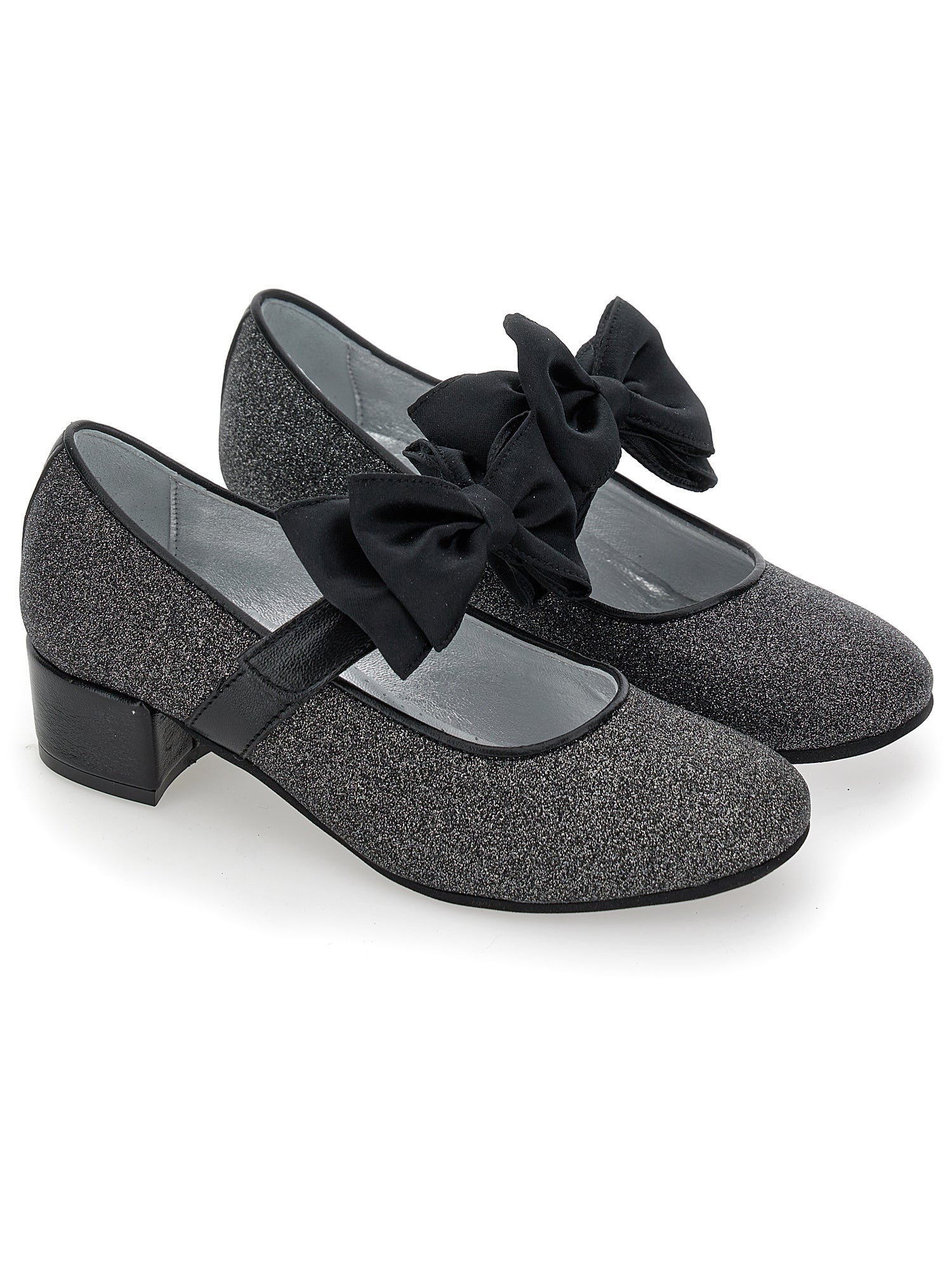 Girls | Micro Glitter Ballet Flats | Black Glitter
