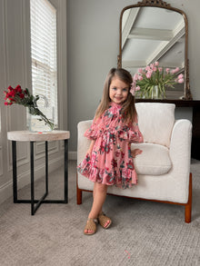 Girl | Flora Flower Print Dress | Pink