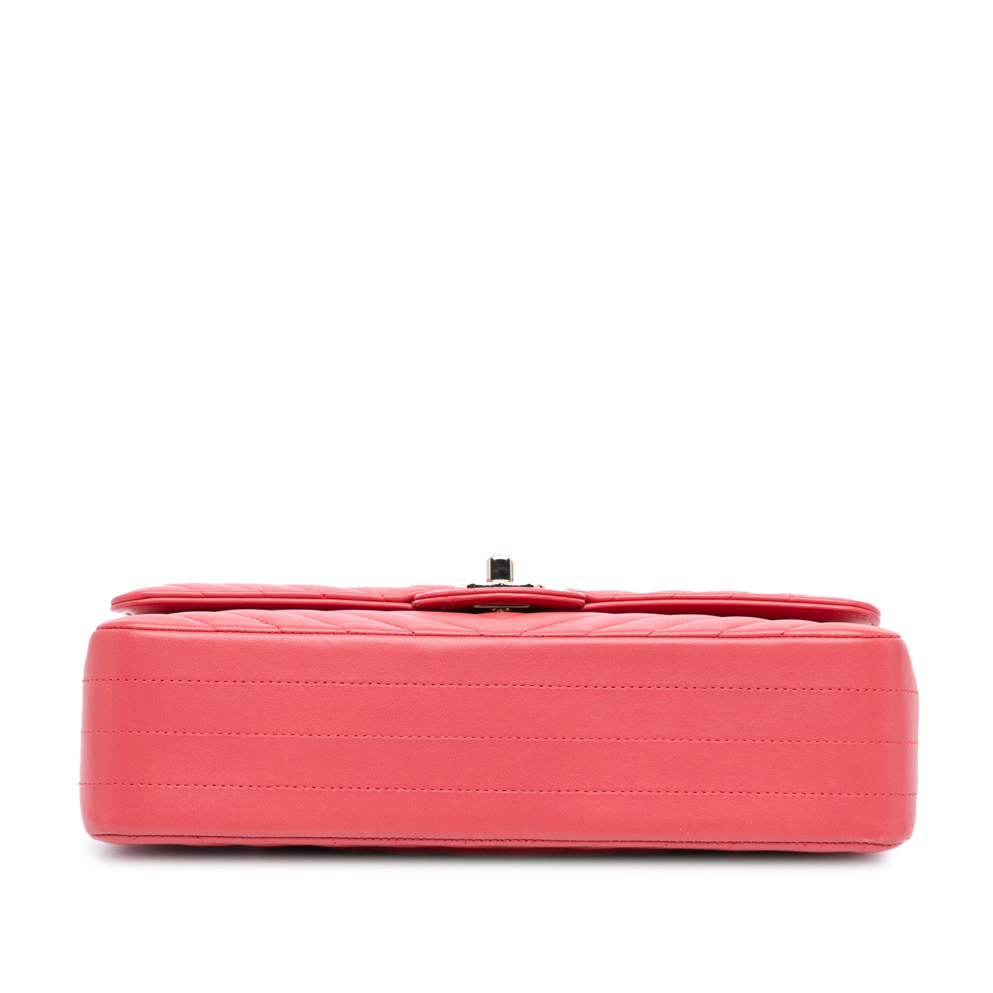 Chanel | Pre-Owned Medium Classic Chevron Lambskin Double Flap - I | Pink/Blush