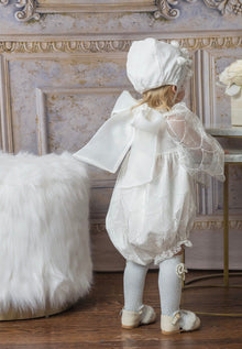 Girl | Faith Scallop Lace Romper | White