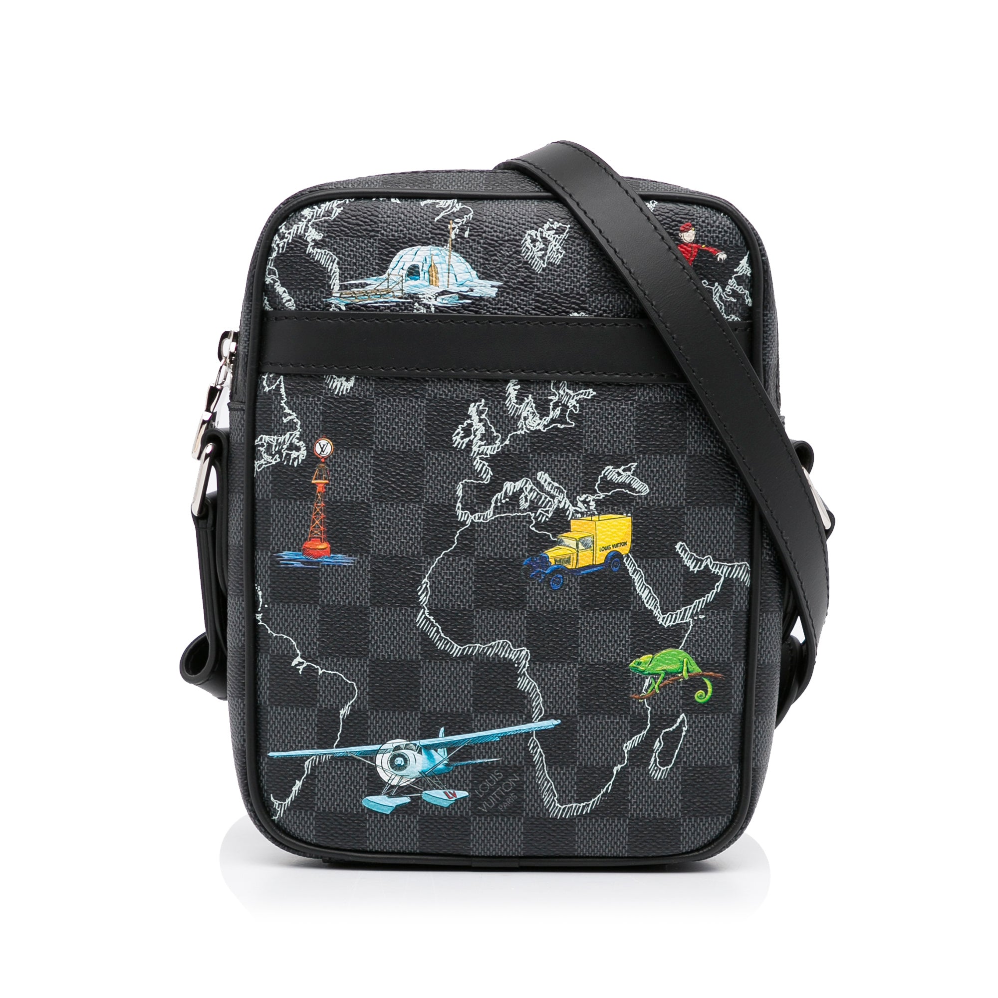 Louis Vuitton | Pre-Owned Damier Graphite Renaissance Map Danube Slim PM - I | Black