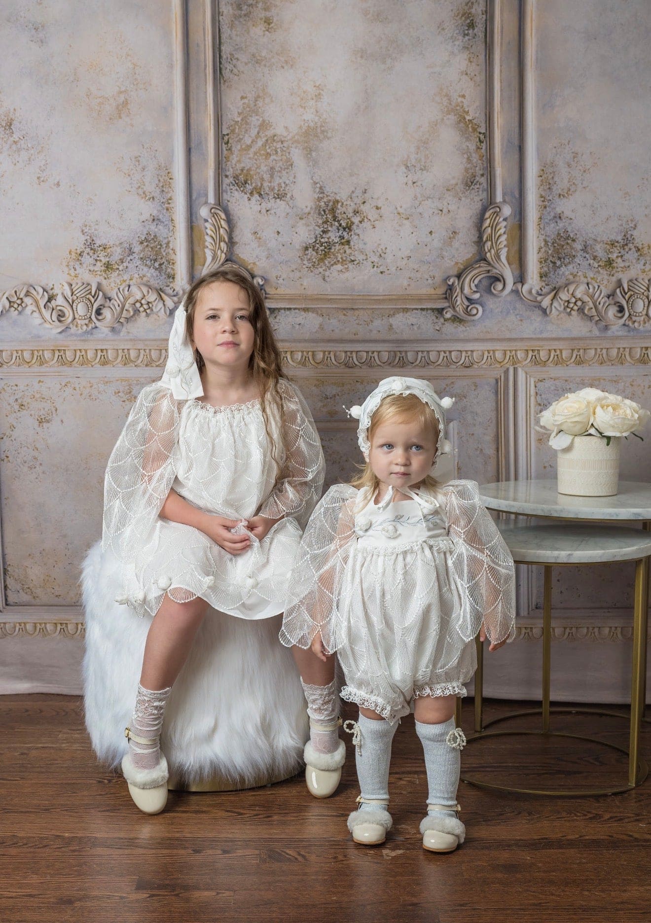 Girl | Faith Scallop Lace Romper | White