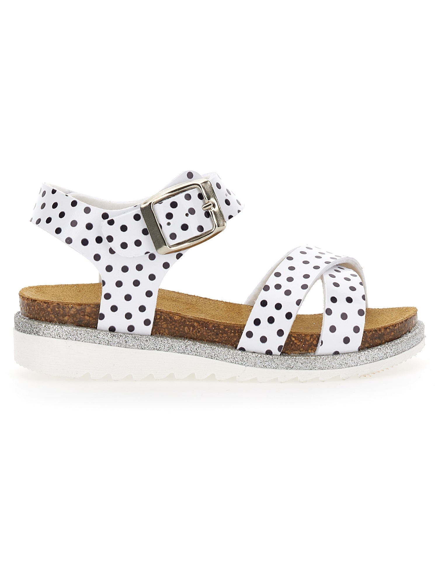 Girls | Polka Dot Sandals | White/Black