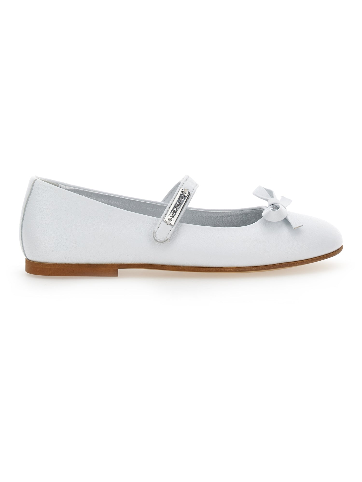 Girls | Leather Ballerinas With Bow | Cream