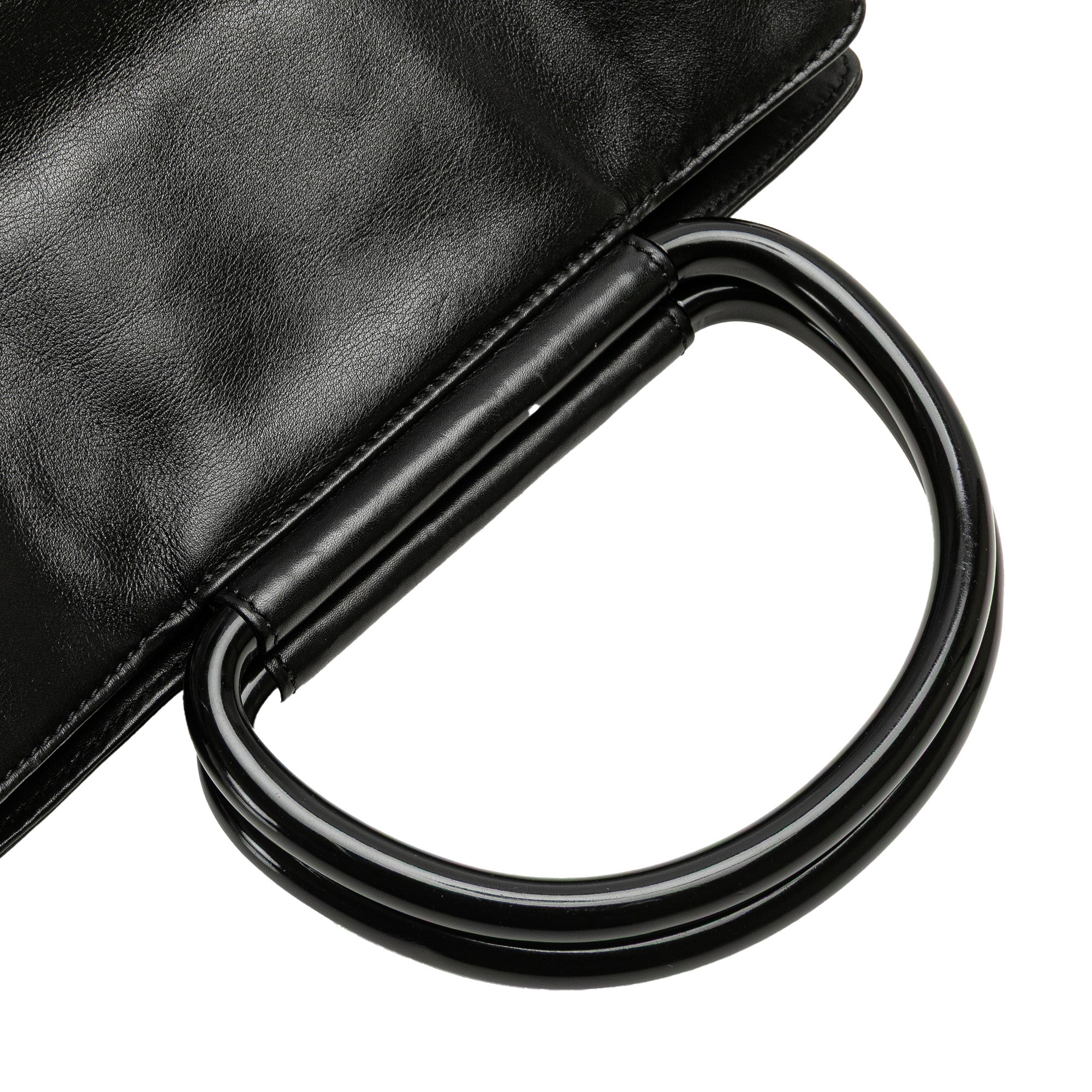 Chanel | Pre-Owned CC Lambskin Tortoise Handle Tote | Black