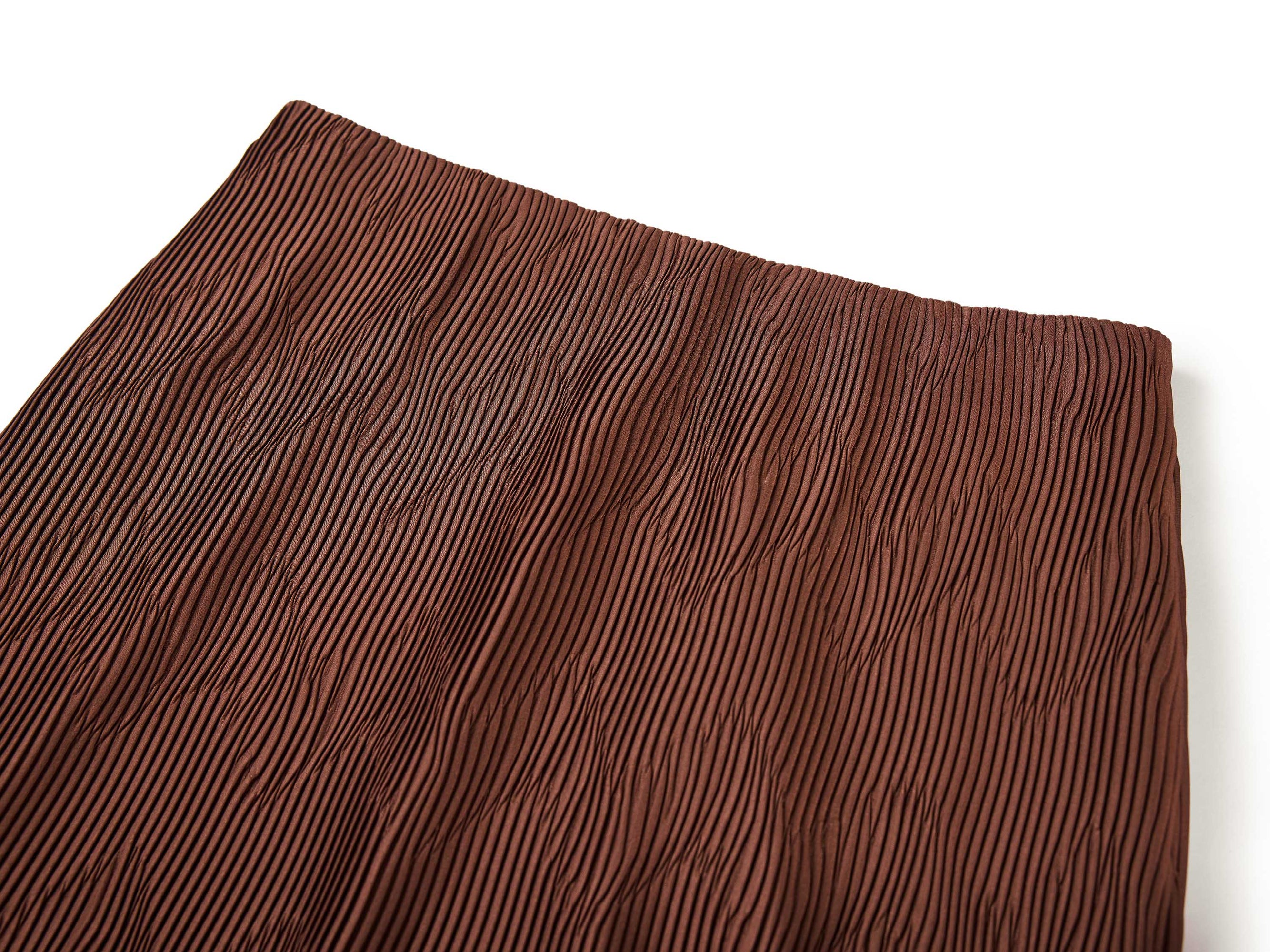 Pleated Midi Skirt | Brown