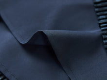 Textured Pleated Midi Skirt | Navy