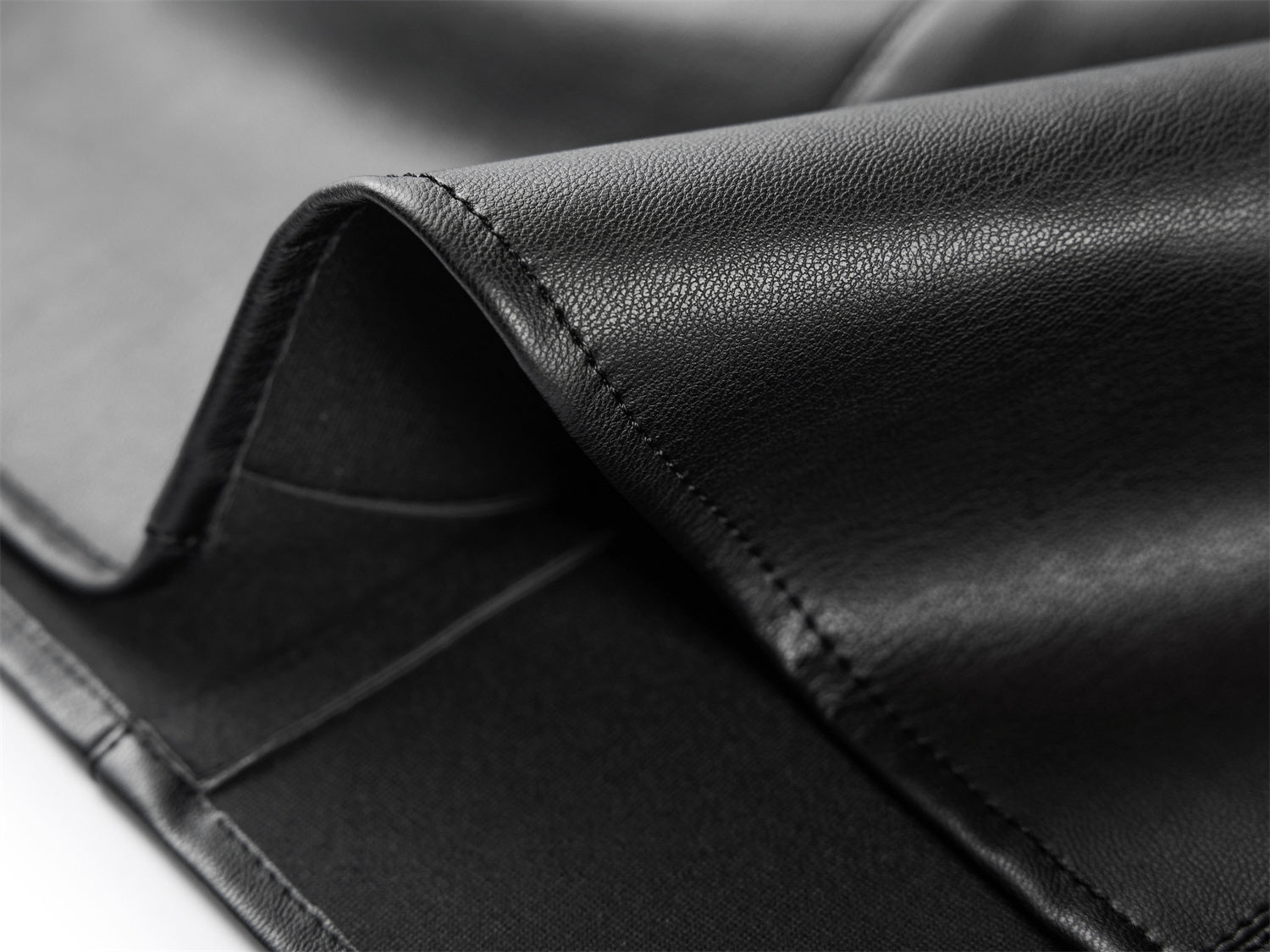 High-Waisted Leather Skirt | Black