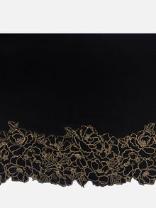 Embroidered Cashmere Scarf | Black