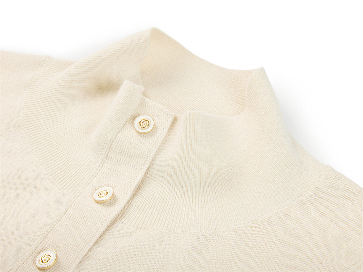 Wool Cashmere Knitted Cardigan | Beige