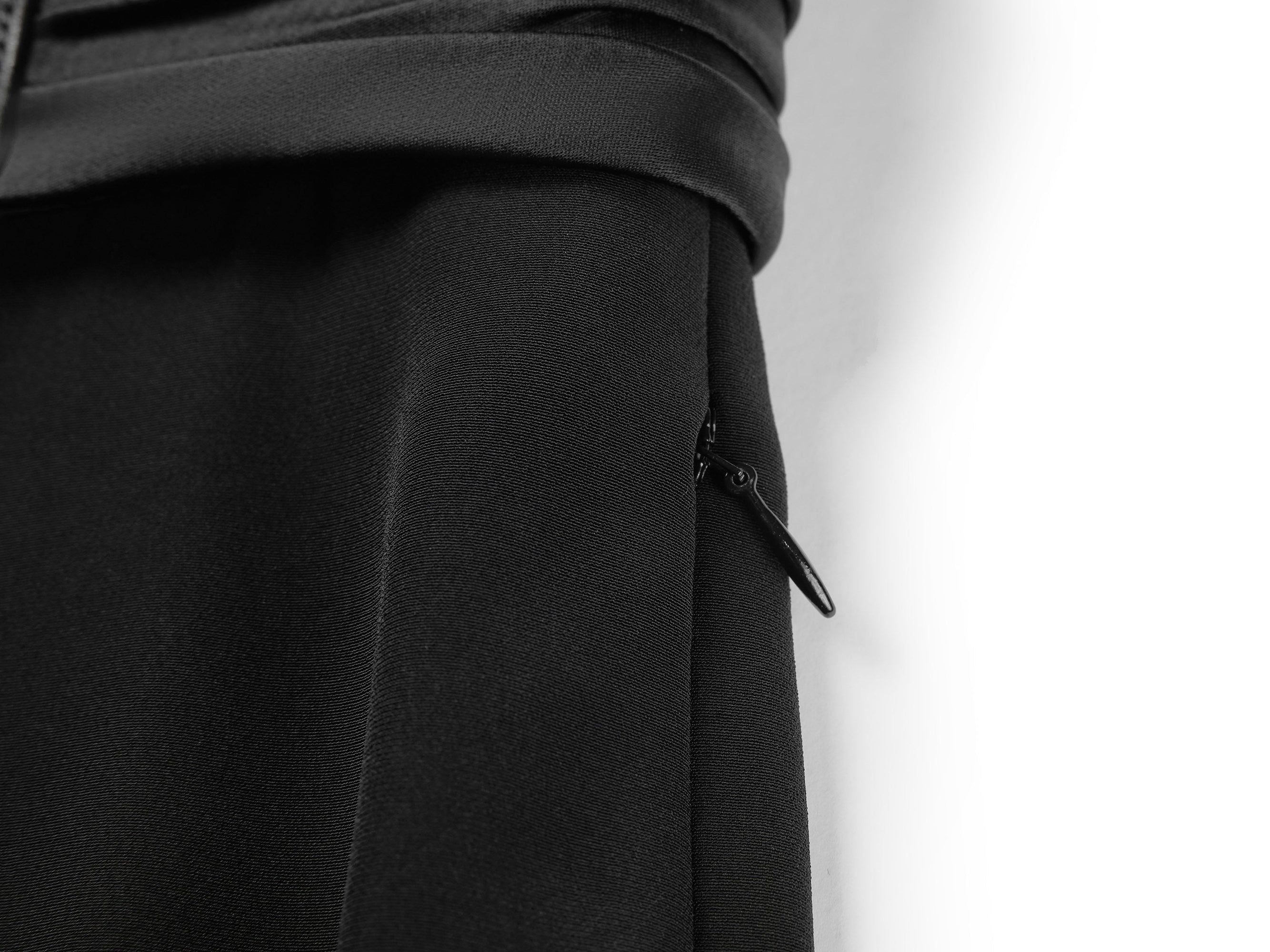 Straight Leg High-Waisted Flared Trouser | Black