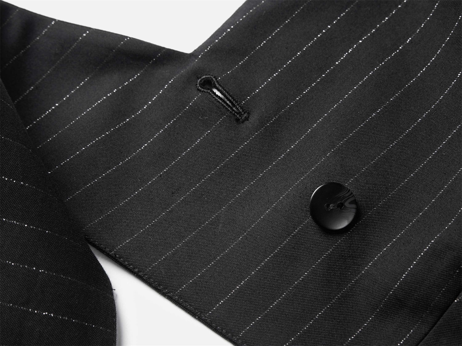 Short Sleeve double-Breasted Top | Black