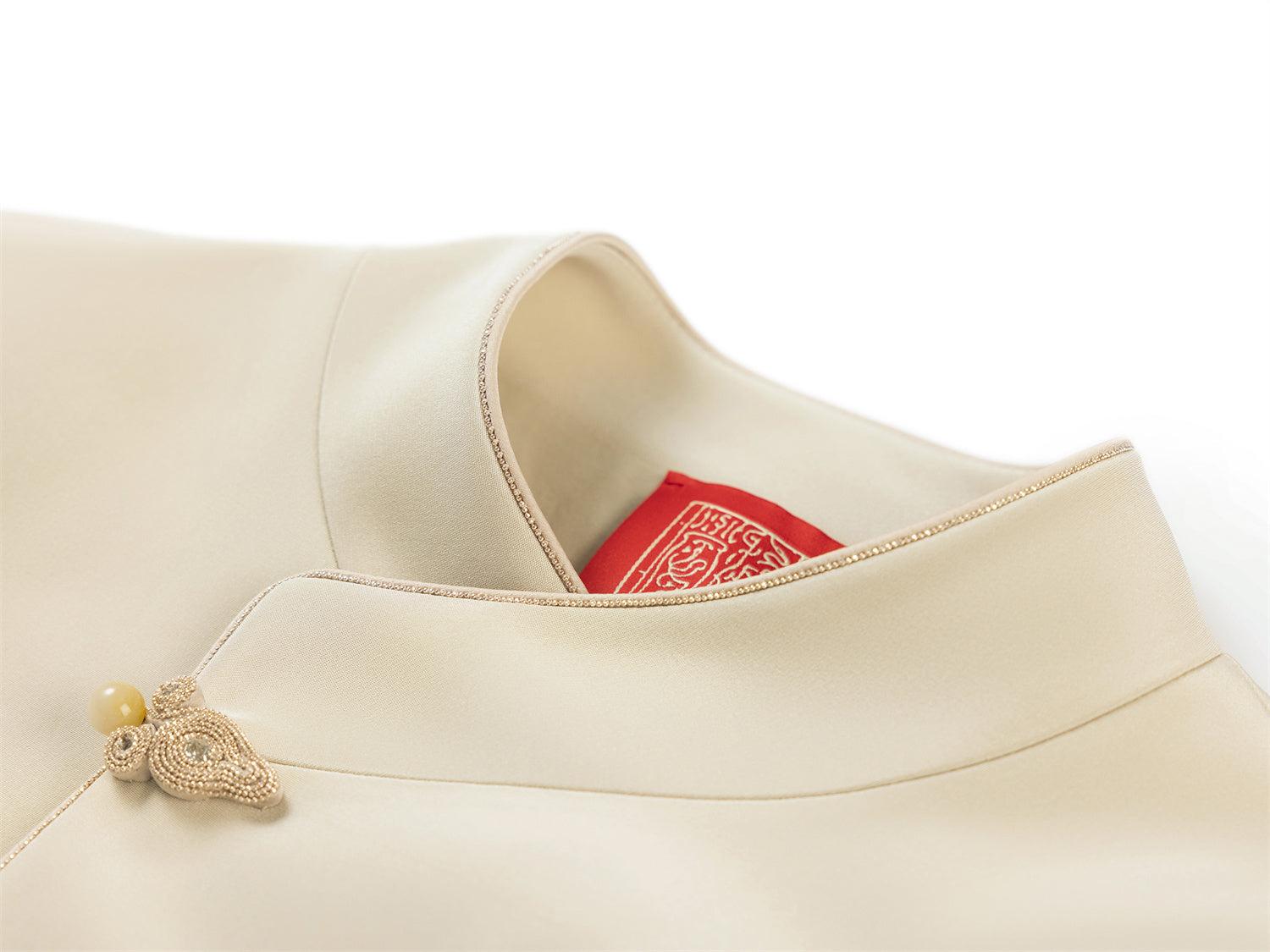 Modified Chinese Cross-Collar Jacket | Beige