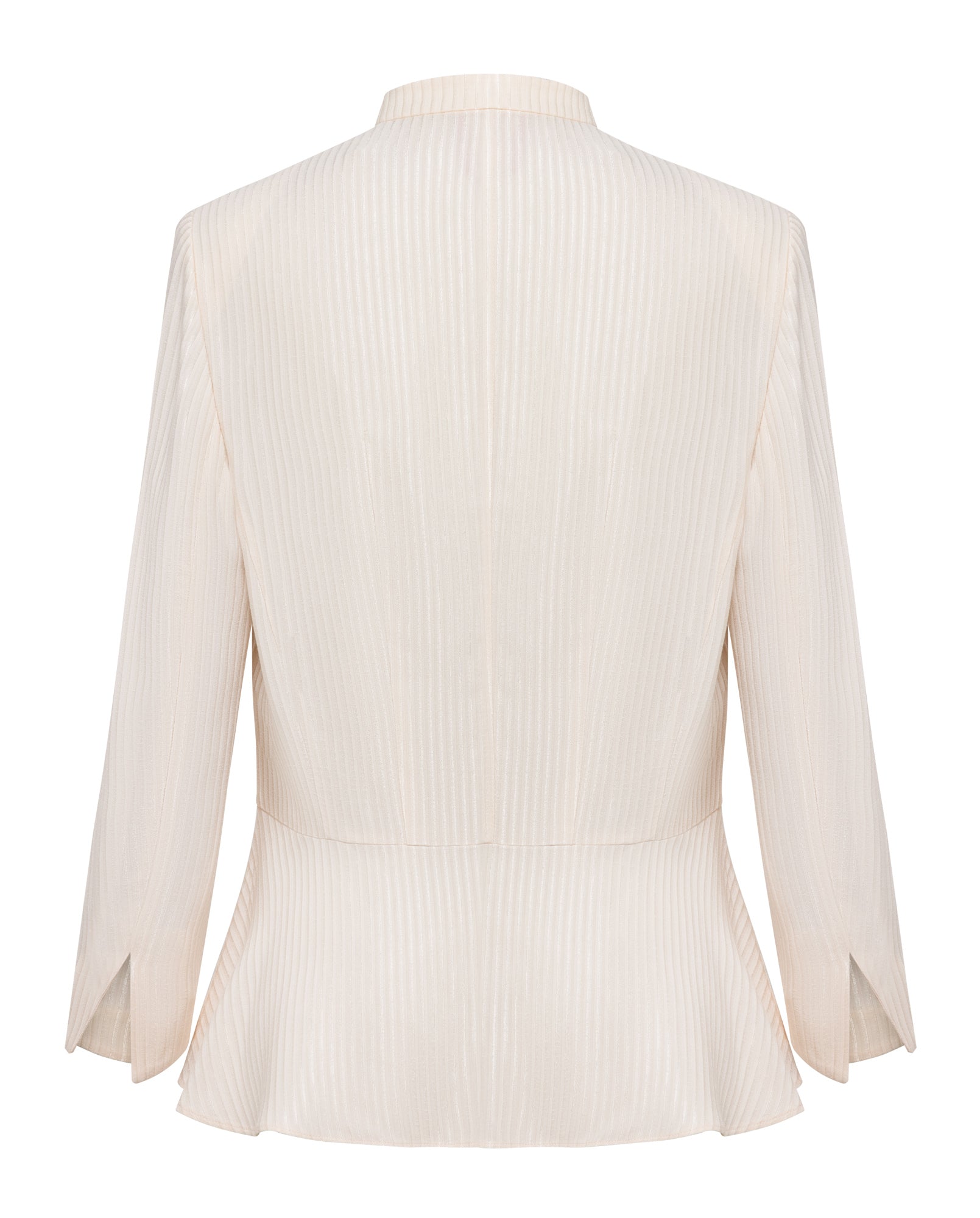 Flared Peplum Hem Blazer | Beige