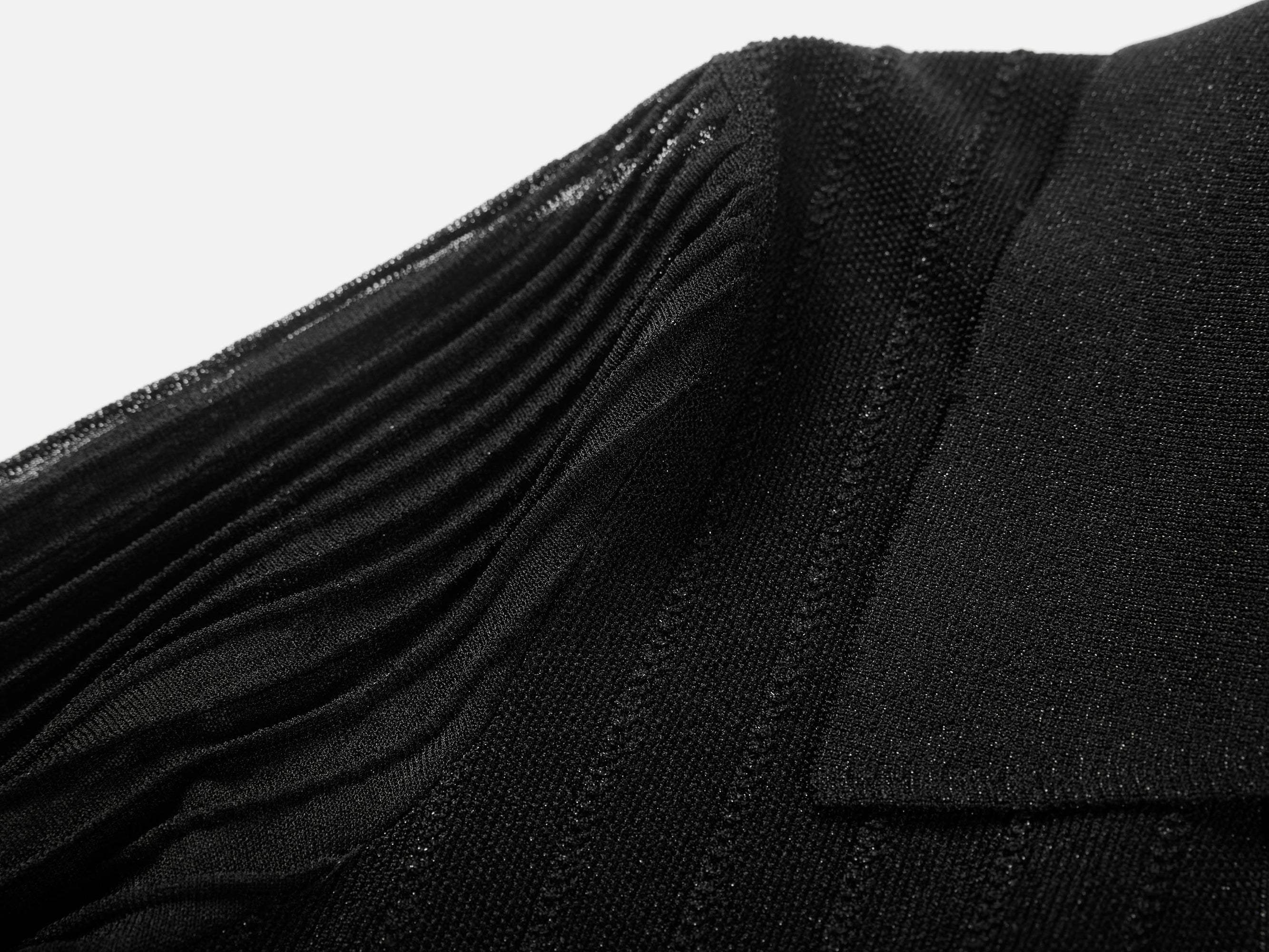 Wrap-Style Knit Top | Black