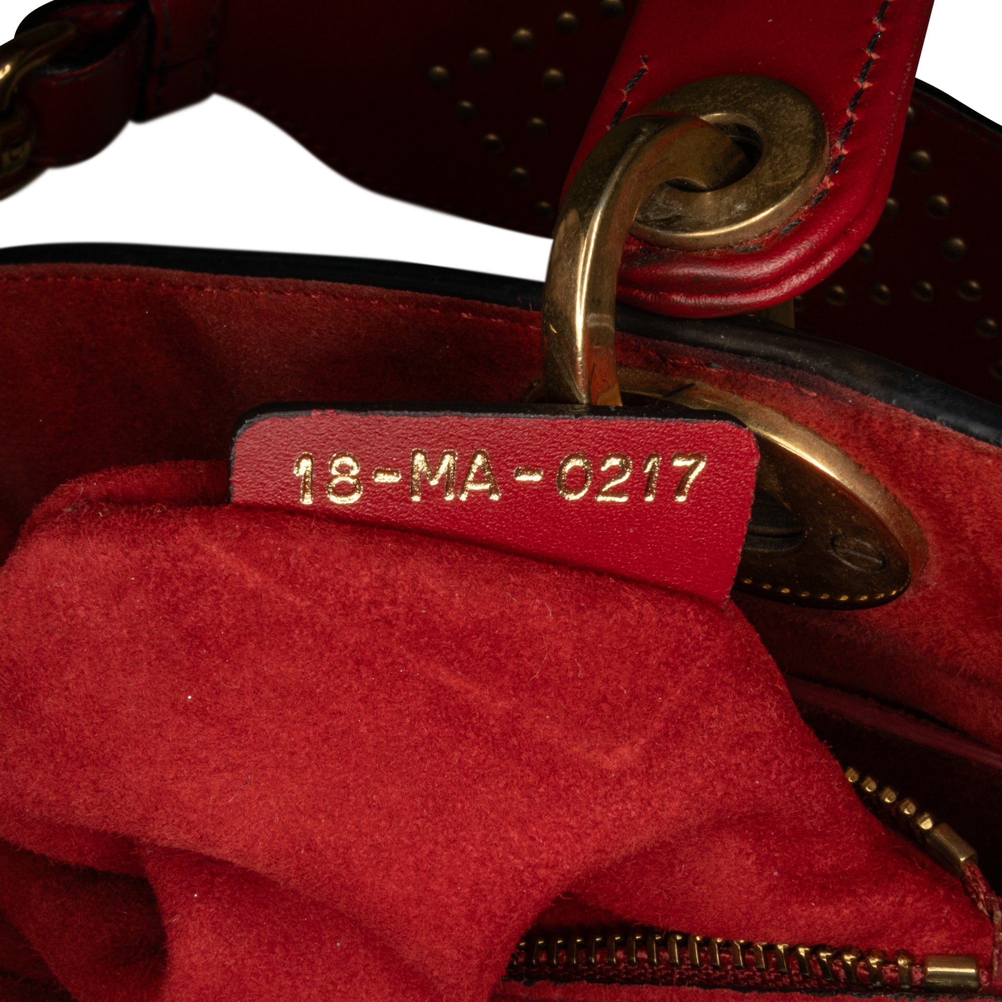 Dior | Pre-Owned Small Lambskin Cannage Studded Supple Lady | Red