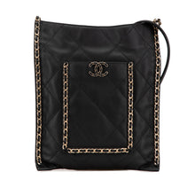 Chanel | Pre-Owned Quilted Calfskin Chain Flat Shoulder Bag | Black