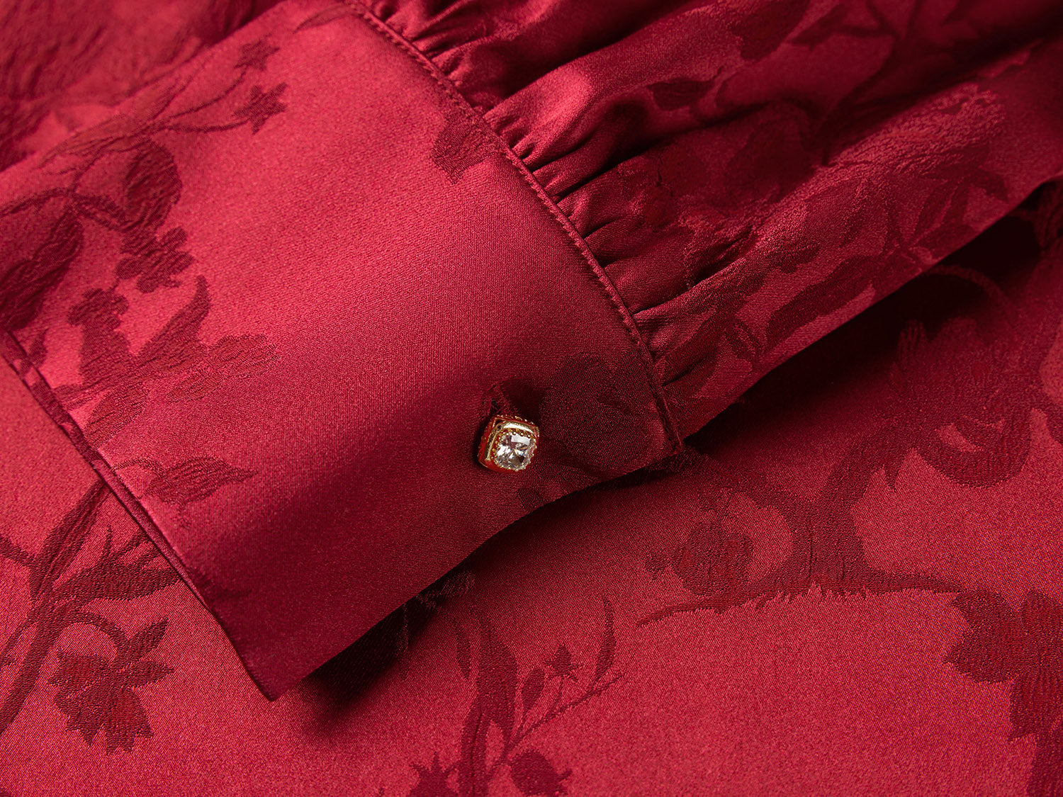 Silk Printed Shirt | Wine Red