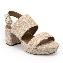 Camilia Sandal Platform | Natural/Eggnog Lace Raffia