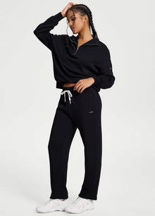 Soft Straight-Leg Sweatpants | Black