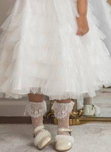 Girl | Ivy Polka Dot Lace Socks | White